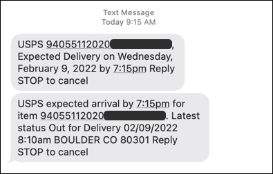usps informed delivery - text notifications packages