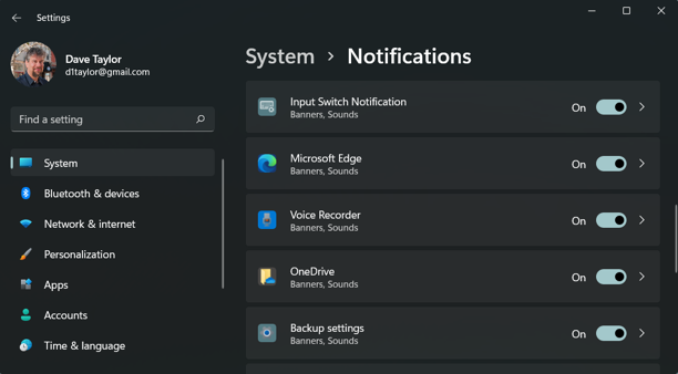 win11 pc edge notifications - system settings preferences notifications
