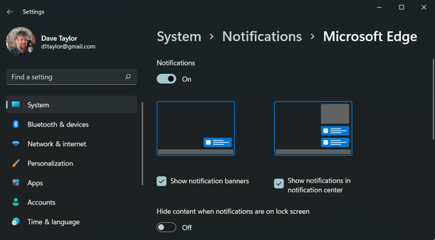 win11 pc edge notifications - microsoft edge notification settings preferences