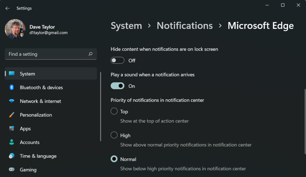 win11 pc edge notifications - mute silent sounds beeps alarm