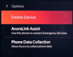 delete phone device android iphone from acura car vehicle system - how to