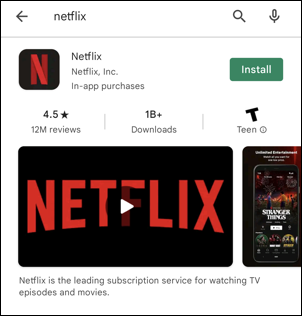 netflix install android phone app - netflix in play store
