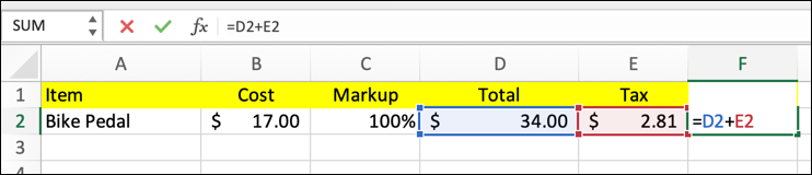 microsoft excel - simple spreadsheet - how to get started - grand total