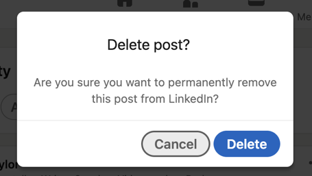 linkedin - delete post - delete?