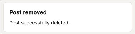 linkedin - delete post - post fully deleted