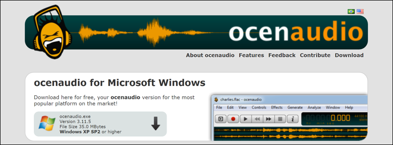 ocenaudio download windows 11 pc audio editing app free open source