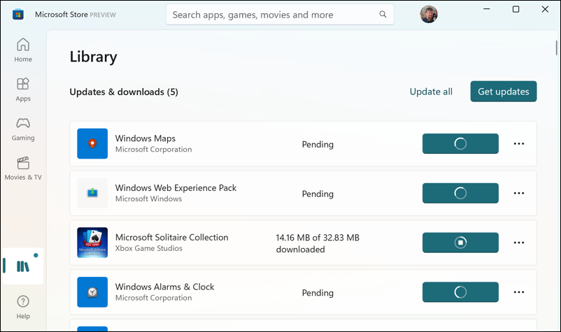 win11 new microsoft store interface - how to update apps - updating