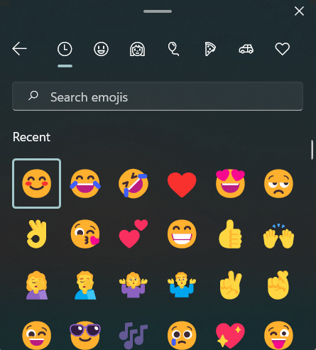 windows 11 pc shared clipboard - emoji catalog palette