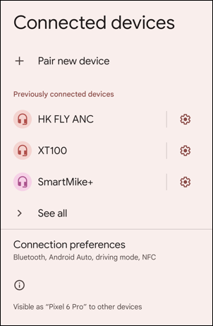 android pair bluetooth headphones - how to - settings - bluetooth - already paired