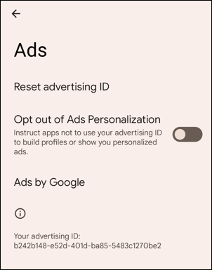 android 12 - settings - privacy - ads 