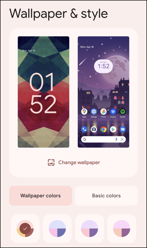 android 12 - app grid - themed icons - main settings