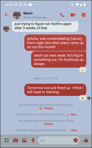 facebook messenger themes - spooky space
