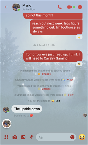 facebook messenger themes - stranger things