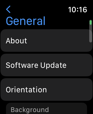 apple watch watchos 8.5 - settings > general