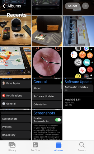 apple iphone 13 pro - photos - camera roll - apple watch screenshots