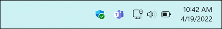 microsoft teams system tray icon shortcut on windows 11 taskbar