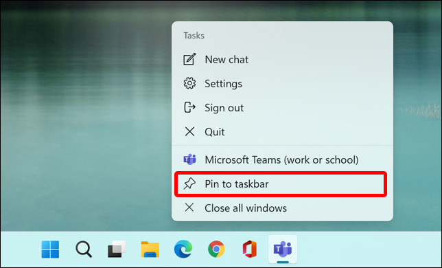 win11 pin app icon to taskbar