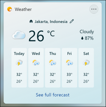 win11 weather forecast taskbar - jakarta weather widget