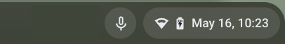 chrome os chromebook shelf taskbar - dictation icon