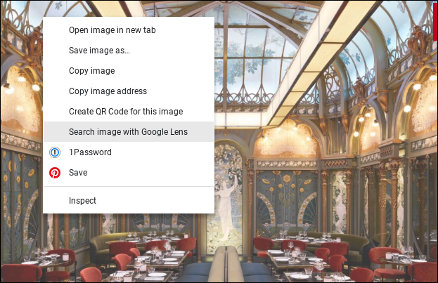 google chrome os - web page with image - right-click open with google lens
