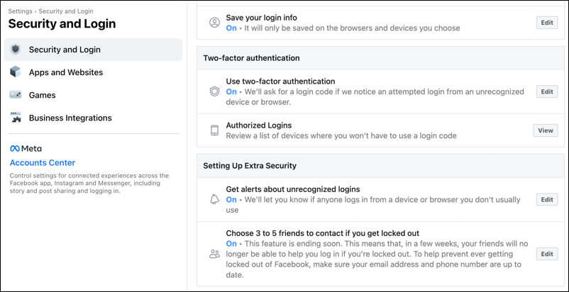 facebook contact friends when locked out buddies replacement - facebook account security settings preferences options
