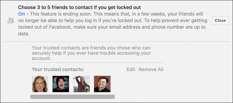 facebook contact friends when locked out buddies replacement - going away obsolete