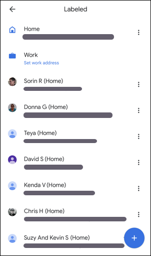 google maps android set home work - settings - set home or work