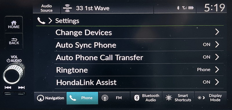 unpair bluetooth phone honda car infotainment - phone settings