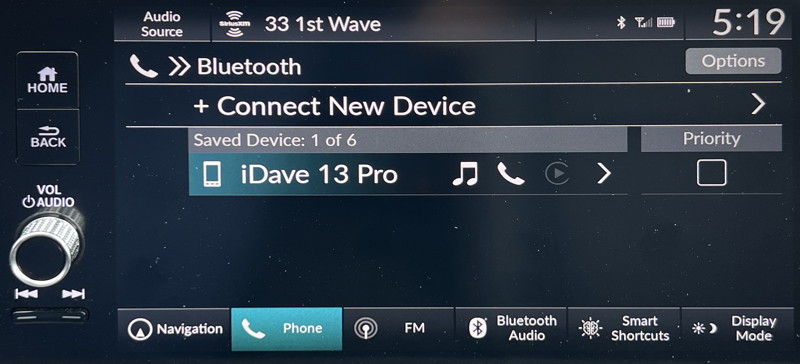 unpair bluetooth phone honda car infotainment - phone settings list