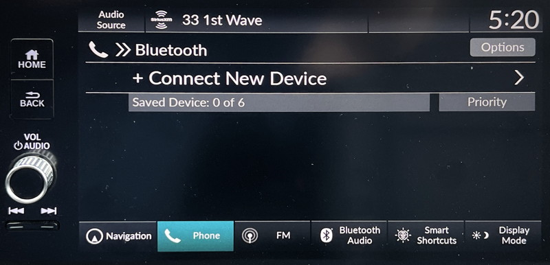 unpair bluetooth phone honda car infotainment - no phones listed