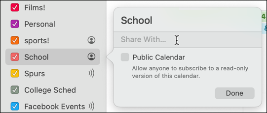 apple mac ical calendar - add to shared calendar