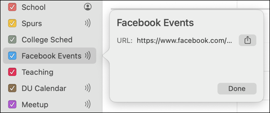 apple mac ical calendar - subscribed event url
