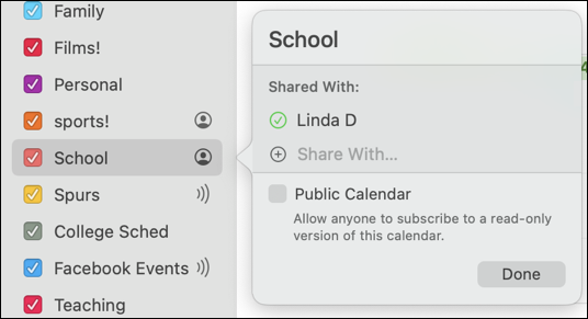 apple mac ical calendar - share with someone else