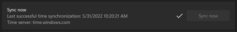 win11 pc time sync calendar - successful time sync