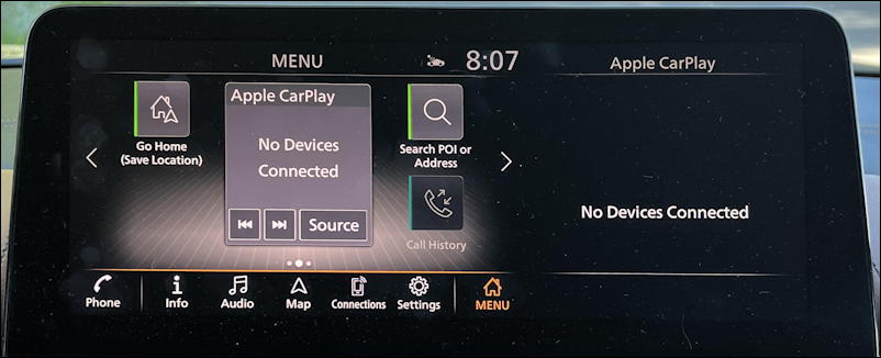 2022 infiniti infotainment system - delete forget unpair phone - main home screen