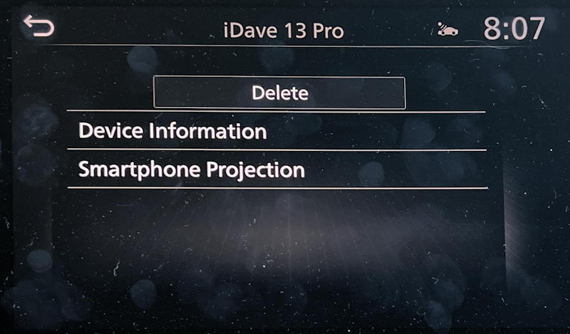 2022 infiniti infotainment system - delete forget unpair phone - settings > connections > info