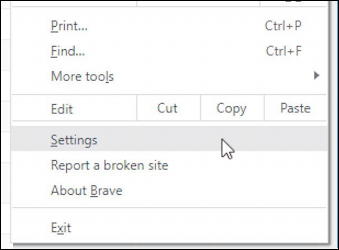 brave web browser pc - settings