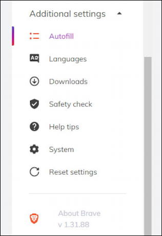 brave web browser pc - advanced settings menu