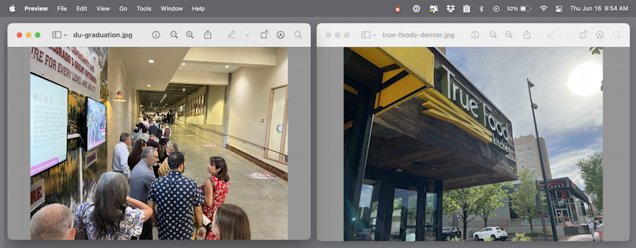 two photos on a mac - preview - one with gps, one without