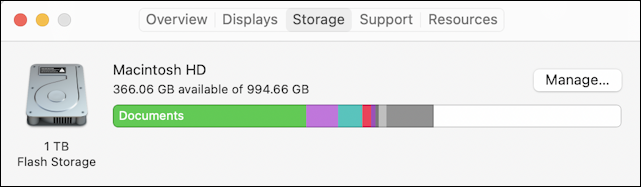 macos 12 mac - show free disk space - about this mac > storage