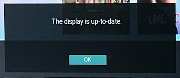 vizio tv smarttv check for firmware os system updates - no updates display up to date