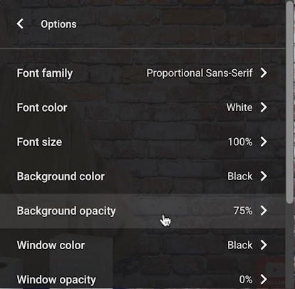 youtube playback controls - closed captions / subtitles options settings preferences