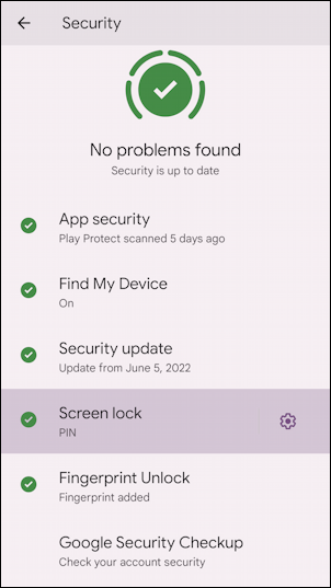 android screen lock change pin - settings > screen lock