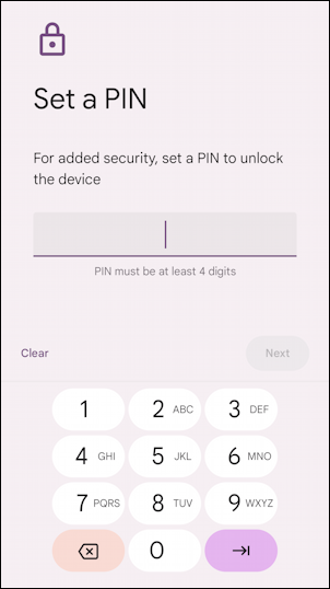 android screen lock change pin - enter new pin