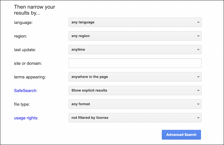 google search settings preferences advanced - filters and exclusions
