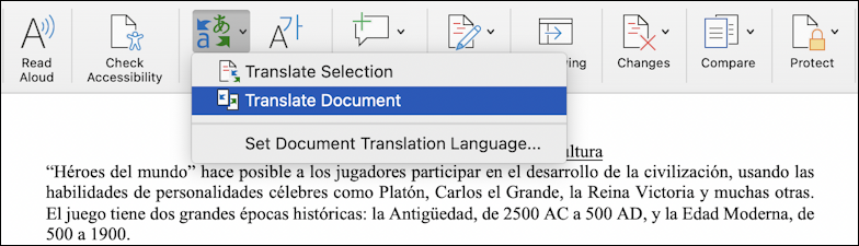 translate document microsoft word - translate passage or document