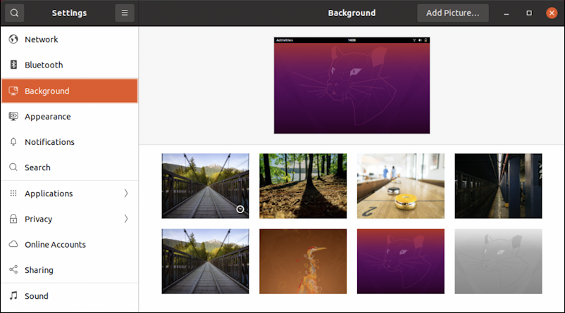 ubuntu linux wallpaper - settings > wallpaper
