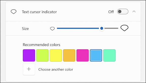 windows 11 pc cursor visible legibility - text indicator cursor color visibility options