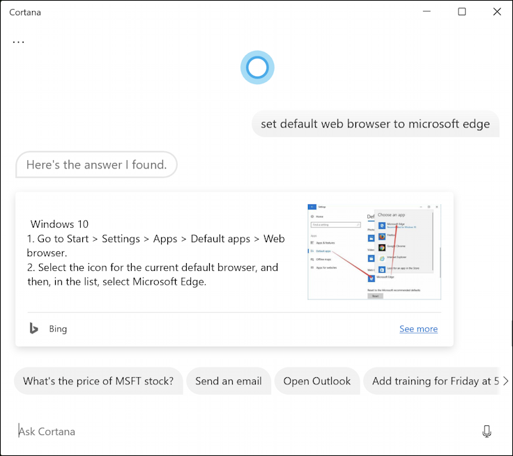 win11 pc ask cortana change default browser