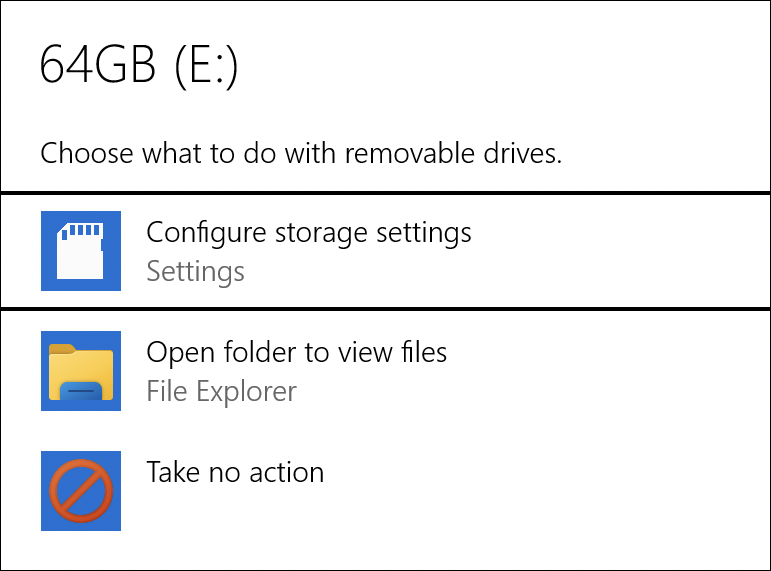 win11 removable media actions default - do what on insert?